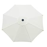 SJDWDX Toldo de repuesto para sombrilla de patio, para mesa de mercado, para exteriores, resistente y gruesa, con 6 varillas para jardín, terraza, patio trasero y piscina (blanco) 2.7m/8.9ft