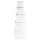 Ideen mit Herz Cajas de regalo con tapa, juego de 5, 5 tamaños diferentes entre sí, grandes y pequeños, de cartón estable, ideal para cumpleaños y bodas, cuadradas de 6 a 14 cm
