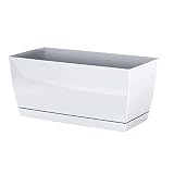 Jardinera de plastico Coubi Case P en Color Blanco 39 (Largo) x 19 (Ancho) x 18,2 (Altura) cm
