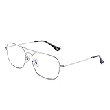 JM Gafas Filtro Luz Azul. Cómodas y Resistentes. Máxima Protección contra Pantallas y Monitores. Para Mujer y Hombre. [Plateadas]