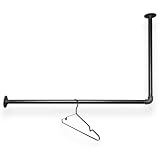 craftwerk11 Raw - Perchero de esquina (tubo de metal, montaje en pared/techo, vintage, industrial, colgante (55 cm x 85 cm)