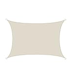 AMANKA UPF50+ Toldo UV - 3x4 m Rectángulo Poliéster Hidrófugo - Vela de Protección Solar Beige
