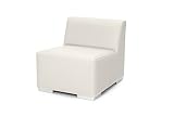 Sinergia Contract Sofa 1 Plaza Ibiza. Modular tapizado para Exterior en Polipiel náutica Blanco.