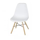 GREATOOL Silla Comedor, Pack de 4 Sillas de Comedor Tapizadas, 45 x 52 x 81cm, Sillas de Estilo Nórdico,Colores (4 Unidades, Blanco Polipropileno)