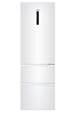 Haier 3D 60 Series 3 HTR3619ENPW - Frigorífico Combi, Cajones Direct Access en el Congelador, Motor Inverter, My Zone, Total No Frost, Ancho 60cm, 348L, Iluminación LED, Clase E, Blanco