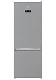 Beko RCNE560E40ZXBN Nevera con congelador, NoFrost, Smooth Fit, 3 cajones de congelación, HarvestFresh, Everfresh+, alto x ancho x profundo: 192 x 70,4 x 74,8 cm