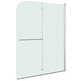 vidaXL Mampara Ducha 1 Hoja Plegable Pivotante + 1 Hoja Fija Vidrio Seguridad Cristal Templado ESG Cabina Baño Transparente Cierre Lateral Bañera