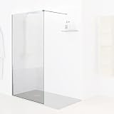 BAIKAL Mampara Ducha Fija ONYX NAT P.Brillo 80 x altura 200 cm. Mampara Ducha en Cristal Templado de 8 mm de espesor y tratamiento antical