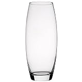 HOGAR Y MAS Jarrón Cristal Transparente 26 cm. Floreros Decorativos Moderno, Flores Decoración 26 x 8cm