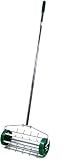ADGO Garden Line Aireador Manual de 148cm, Ancho 44 cm, de Césped, Herramienta para Airear Césped, de Jardín, Rodillo de Césped, Rodillo de Púas, Color Verde/Plateado
