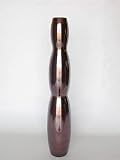 POLONIO - Jarron de Ceramica Plata de 95 Centímetros - Jarrones Grandes de Suelo - Jarrones Grandes de Decoracion – Florero de Ceramica Alto - Jarrón de Cerámica Alto Suelo Cobre Brillo