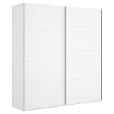 Homely - Armario de Dos Puertas correderas Slide Color Blanco Brillo 204x180x65 cm