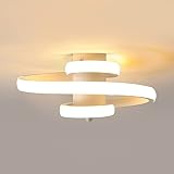 Luz de techo LED moderna, 24W Lámpara de Techo de Diseño en Forma de Espiral Blanca, Luz de Techo LED para Dormitorio, Sala de estar, Pasillo, Comedor, Balcón (Blanco Cálido 3500 K)