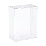 BENECREAT 24 cajas de regalo de 3,7 x 6,3 x 8,3 cm, revestidas de película de PVC transparente, caja de regalo de plástico para cumpleaños, chocolate y baby shower, para galletas