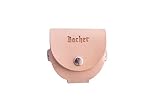 Bacher Bolso Cinturón para Piedra de Afilar (hecho a mano Funda de Piel para Cinturón) - Cuero Accesorios para Piedras de Afilar Redonda - compatible con Afilador Lansky Puck