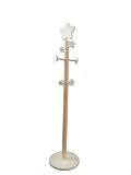 Percha árbol Flor. Perchero infantil. En pino y chopo crudo, para pintar. Medidas: Diámetro de base: 30 cms. Alto: 122 cms.
