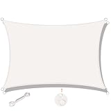 SUNNY GUARD Toldo Vela de Sombra Cuadrado 2x2m Impermeable a Prueba de Viento protección UV para Patio, Exteriores, Jardín, Color Crema