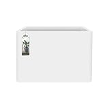 Elho Pure Soft Brick Divider Macetero con Ruedas, 37 litros, Blanco, 80 cm