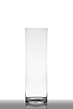 INNA-Glas Jarrón Decorativo Grande Sansa, cilíndrico/Redondo, Transparente, 50cm, Ø15cm - Jarrón de Suelo - Florero de Piso