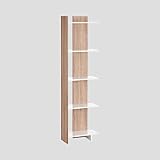 Myoshome - Estanteria de 5 Baldas, Libreria para Salon, Comedor, Roble Sonoma Blanco 47 x 23 x 171 cm Argus