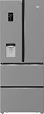 Beko GNE490E30DZXPN French Door - Nevera y congelador con 2 cajones NoFrost, HarvestFresh, Everfresh+, zona 0 °C, pantalla multifunción