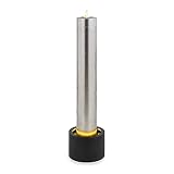 blumfeldt Ayana - Fuente Ornamental, jardín Decorativa, Interior y Exterior, Circuito de Agua Cerrado, luz LED, Acero Inoxidable, diseño Columna, 30 x 118 cm (Ø x Alto), 12W / 800 l/h, Negro