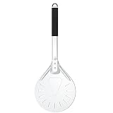 Karboby Pala De Pizza Perforada De Aluminio, Pala Corta Y Redonda para Pizza, 8 Pulgadas
