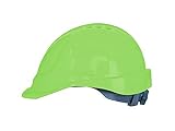 Casco de obra, Casco de protección, con cinta de sujeción, tamaño ajustable, EN397, Casco de Trabajo, Casco de Construcción (Verde)