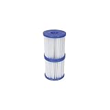 BESTWAY 58093 - Set de Dos Filtros de Agua Tipo I para Depuradora de Cartucho 1.249 litros/hora para Bombas de 220-240 V Ø8x9 cm Fácil de Limpiar y Colocar