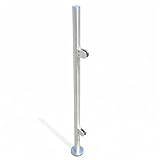 110 cm, acero inoxidable 316, barandilla de escaleras, postes de barandilla rectos, abrazaderas de cristal, vallas en diferentes barandillas interiores, planchas guía de piscina, etc.