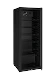 METRO Professional Frigorífico GSC4240, nevera vertical con puerta de cristal, 239 L, negro, 110 W, 220-240 V, con iluminación LED y 6 estantes ajustables para gastronomía, bar, restaurante, tiendas