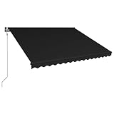 vidaXL Toldo de Funcionamiento Automático Retráctil de Patio Lona Parasol de Porche Jardín Sombra Exterior Terraza 450x300 cm Gris Antracita