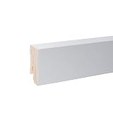 Cuadrado Madera Maciza De rodapié – Blanco lacado RAL 9010 Altura