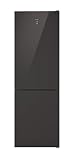Candy PurO CMGN 6204MANN,Frigorífico Combi, Puerta Cristal, 60CM, 2M Altura, 351L, Motor Inverter, Total No Frost, Botellero, Control Externo, Doble LED, Puertas Reversibles, 39DB, Clase E, Antracita