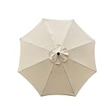 SMLJFO Parasol de repuesto para sombrilla de 8 varillas de 10 pies de mercado, antiultravioleta, tela de repuesto/beige