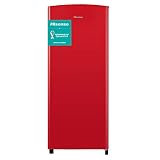 Hisense RR220D4ARF - Frigorífico Una Puerta, Botellero Cromado, estantes XXL, 164 L de capacidad neta, 128 cm alto, silencioso 40 dBA, Color Rojo