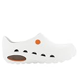 Safety Jogger Zuecos Ligeros Hombre y Mujer 43/44 EU - OXYVA - Zueco Slip On, Antideslizante, Antibacteriano, Antiestático y Antihongos, Zapatos de Sécuridad, Oxypas, Blanco