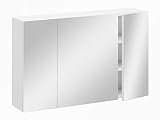 MKS MEBLE Armario de baño Aura blanco espejo laminado PVC chapa minimalista Loft