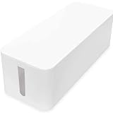 Virone CB-1 Organizador de Cables con ranuras de ventilación y suelo antideslizante tamaño: 407/134 / 154 mm (Blanco)