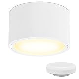 KYOTECH Focos LED Superficie Focos LED Techo incl. Bombilla 6W intercambiable GX53, Extraplano con solo 55 mm, Focos IP44 Blanco Cálido 3000K Focos LED Interior 550LM Ronda Blanco Lampara focos techo