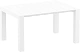 RESOL Vegas Mesa Jardín Extensible 100x100/140 cm para Comedor Exterior o Interior en Terrazas, Balcón o Patio | Rectangular con Protección UV | Fácil Mantenimiento - Blanca