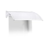 Relaxdays Marquesina toldo Techo para Puertas protección, plástico, Aluminio, 100 x 80 cm, tejado, Transparente, 80x100x24 cm