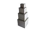 Cajas de Madera para Almacenaje y Decorativa, con Tapa Superior Deslizante, para Decorar y Regalo Vintage. (Pack de 7) 9x9x9 cm. Madera Reciclada