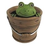 ELENANO Macetero suculenta Decorativo macetero Rana en Cubo Interior Exterior 18 cm Adorno Moderno Cemento