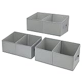 DIMJ Paquete de 3 Cajas almacenaje, cestas almacenaje para armario, cajas organizadoras con asas, compartimentos de almacenamiento abiertos para ropa, vaqueros, libros