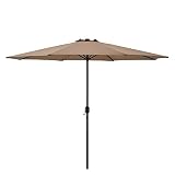 casa.pro Sombrilla Sonn 300 x 230 cm con Manivela para Jardín Patio Terraza Balcón Repelente al Agua Parasol Vara de Acero Beige