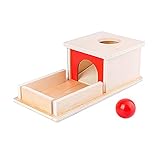 Faderr Montessori Bloques a juego Caja de objetos de permanencia de madera con bola Montessori Juguetes educativos para niños pequeños mejoran la curiosidad e interés de los niños (como se muestra)