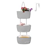 GOCAN Organizador Armario Organizador Colgante, 3 Niveles armarios de Tela, Retirable organizadores de armarios Almacenamiento para Pared, Sala de Estar, baño y Dormitorio,Gris