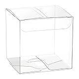 BENECREAT 20 cajas de regalo de boda transparentes de 7 x 7 cm/2.75 x 2.75 x 2.75 x 2.75 pulgadas cuadradas de PET con película protectora para recuerdo de chocolate caramelo
