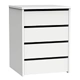 Muebles Pitarch Turín Cajonera, Aglomerado de partículas y melamina de Alta Densidad, Blanco, Brillo